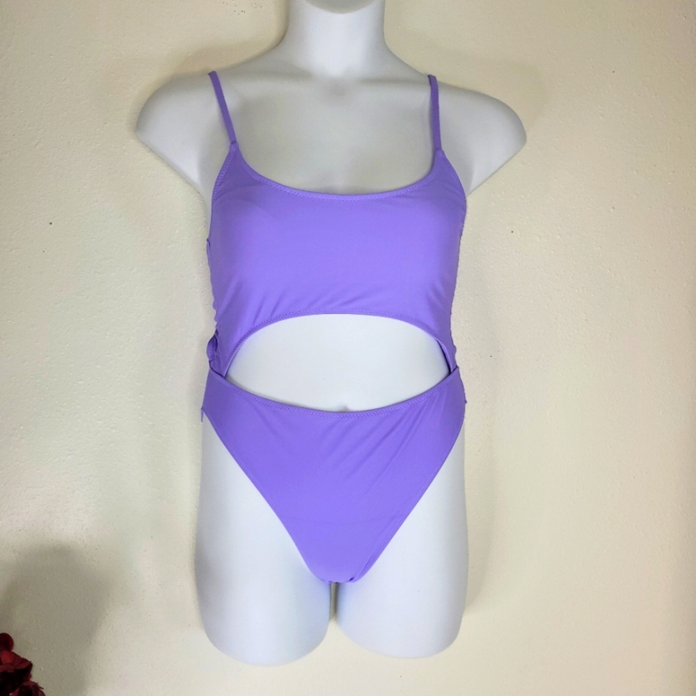 Meyeeka Purple cutout Swimsuit